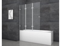 Aurlane Skladacia vaňová zástena Silver Elegance 120 cm x 140 cm chróm 3-krídlov