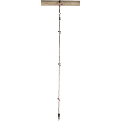 SwingKing Šplhacie lano s 3 uzlami a 2 kruhmi, 190 cm