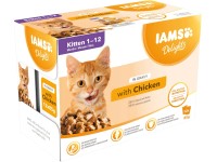IAMS Multipack Delights Kitten s kuracím mäsom v omáčke 12x 85 g