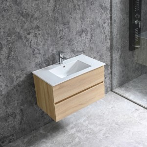 Sanotechnik Corbo skrinka pod umývadlo, 80 cm, matná hnedá, s funkciou soft-close a dvomi zásuvkami.