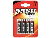 Eveready Heavy Duty Zinko-uhlíková batéria tužková AA súprava, 4 ks
