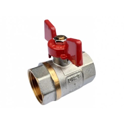 Guľový ventil voda, 1/2" FF motýľ