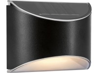 Solárne nástenné LED svietidlo, IP44, čierna, 2 ks