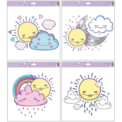 Anjel Přerov Dekoračná okenná fólia slniečka, mix dekorov, 33 x 33,5 cm