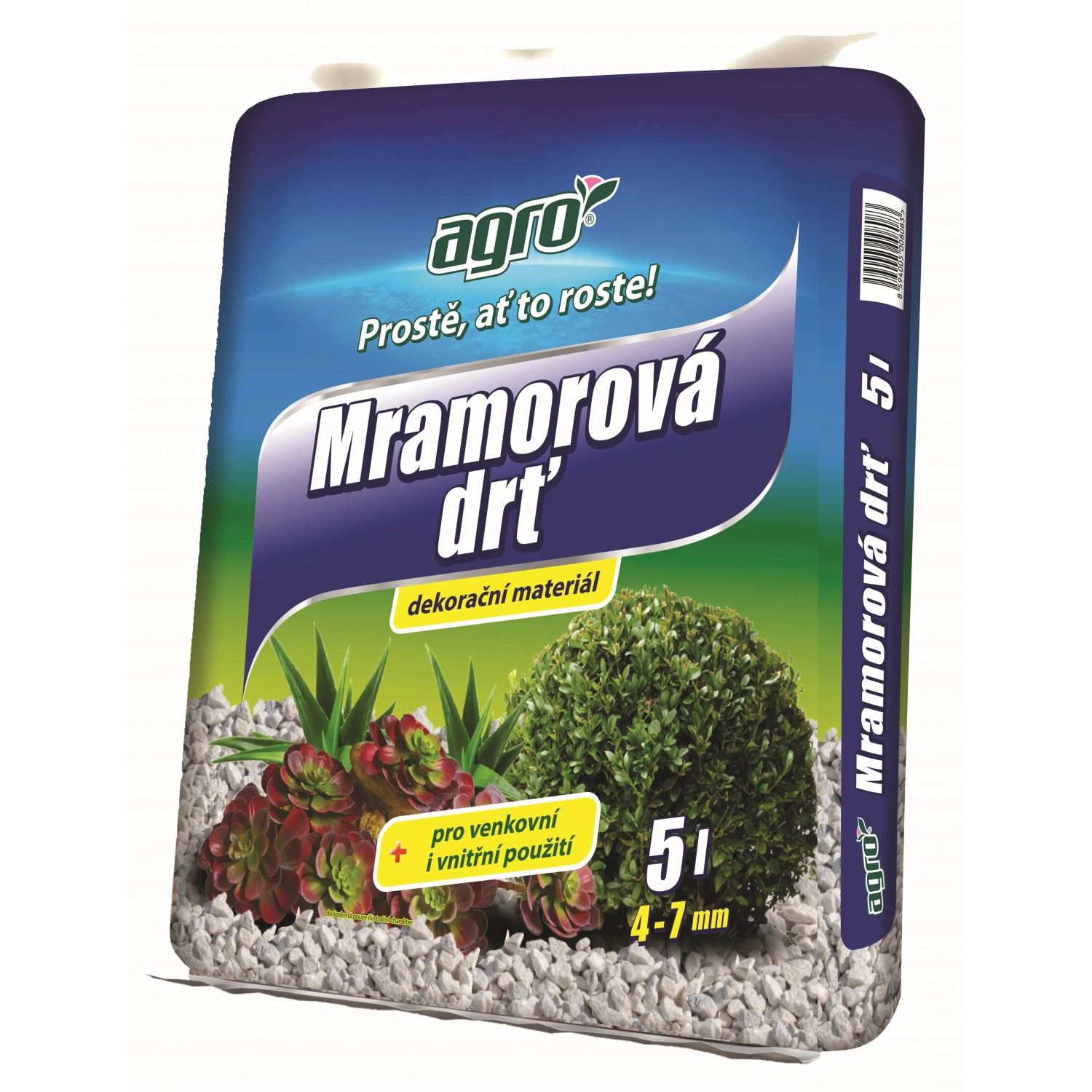 E-shop AGRO Mramorová drvina 4 mm - 7 mm 5 l