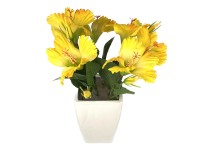 NOHEL GARDEN Umelý kvet Ibištek žltooranžový v kvetináči 35 cm