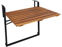 Balkónový závesný skladací stôl Vinto, olejované akáciové drevo, 60 x 57 x 43 cm
