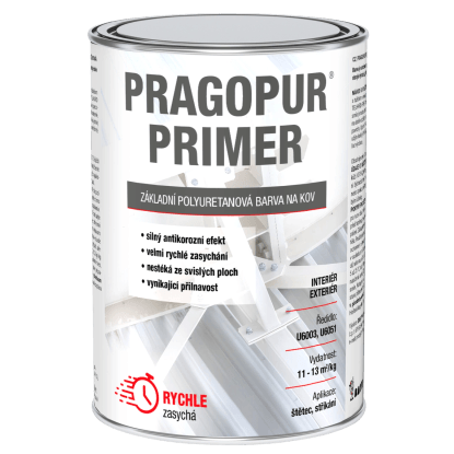 PRAGOPUR Vrchná polyuretánová farba na kov P U2061 čierna 1 kg