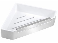 Novaservis Rohová sprchová polička Ferro Emotion so stierkou, biela/chróm