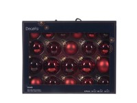 Decoris Súprava sklenených gulí na vianočný stromček, červená oxblood, 21dielna