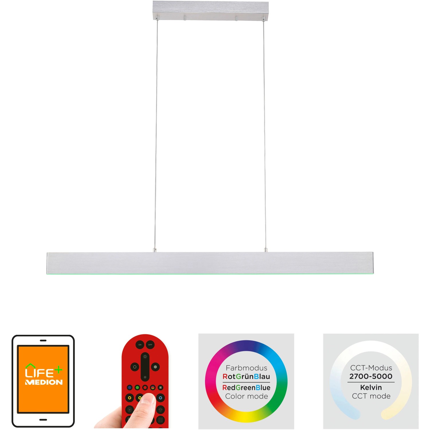 E-shop Just Light. Závesné LED svetlo LOLAsmart Nila, RGB+2700-5000K+ovl., 121 x 120 cm
