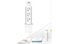 FK technics Prípojný zásuvkový stĺpik pre dosku stola FKZS3Slim biely 3x230 V