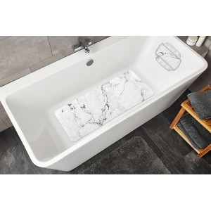 Antracitová vložka do vane Kleine Wolke Marble vo vani, vzhľad mramoru.