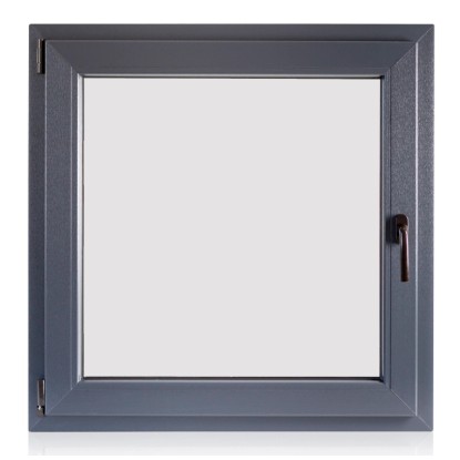 TeraGlass Okno plastové 4-komorové, 2-sklo, antracit, 1200 x 1200 x 60 mm, Ľ