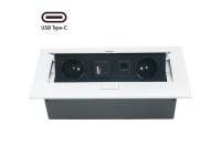 FK technics Výklopná zásuvková lišta FKVZ2A2USBA/CRJ45 2x230 V, USB-A/C, RJ-45