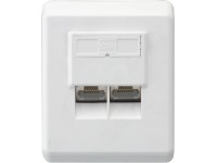 Schwaiger Sieťová pripájacia zásuvka CAT 6 UAE na omietku biela