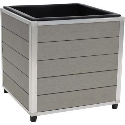 WPC kvetináč kocka Monaco sivý 33 x 33 x 33 cm