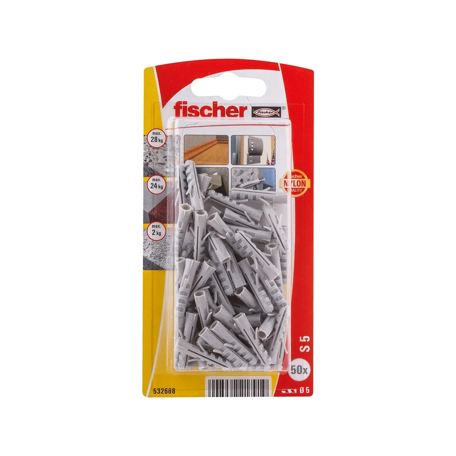 E-shop Fischer Expanzná hmoždinka S 5 K NV, 50 ks
