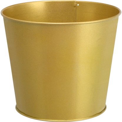 Kovový kvetináč priemer 19 cm x 16,5 cm zlatý