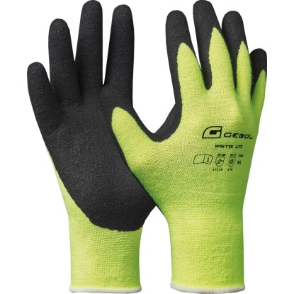 GEBOL Pracovné rukavice Winter LITE neonovo zelená, 10/XL