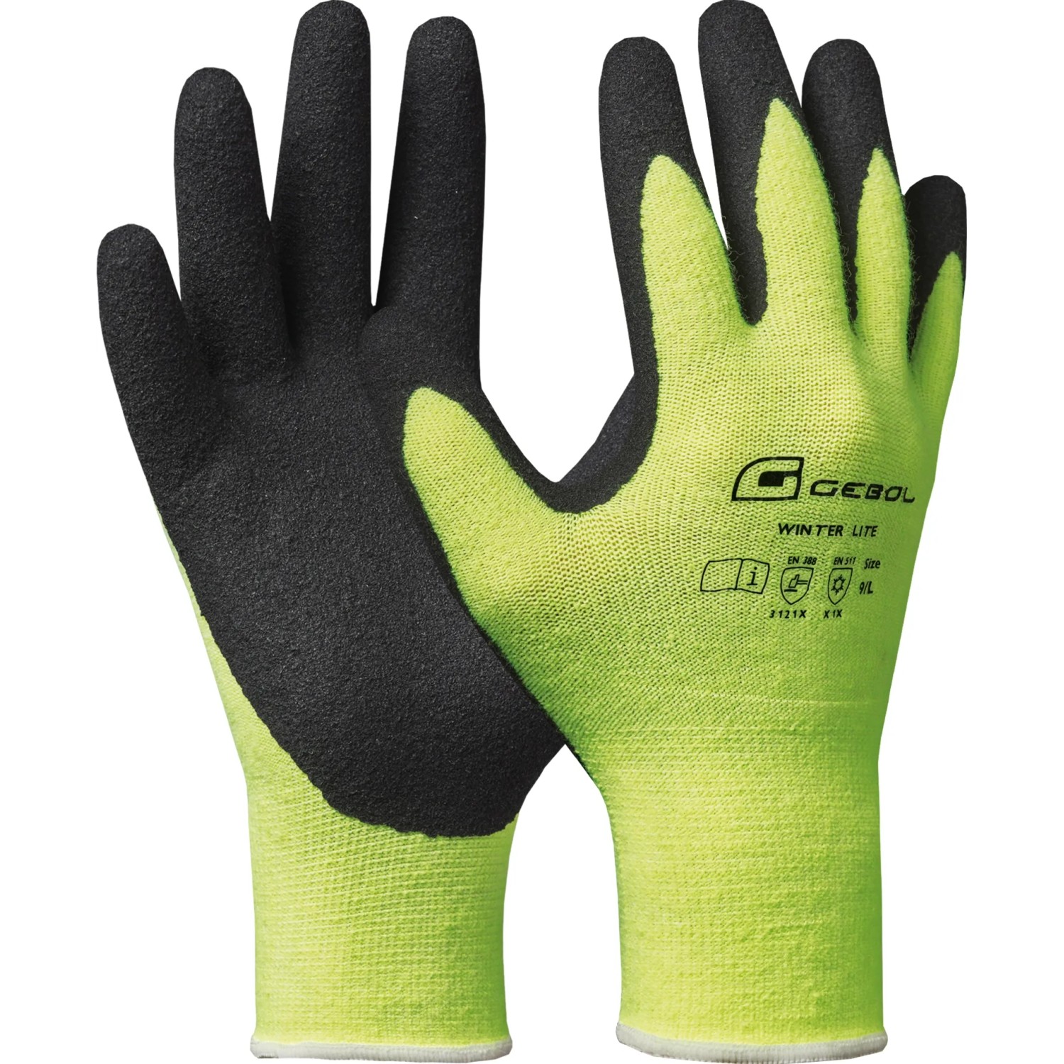 E-shop GEBOL Pracovné rukavice Winter LITE neonovo zelená, 10/XL