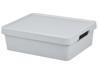 Tontarelli Úložný box MAYA M s vekom svetlo sivá, 36 x 28 x 11 cm, 9,2 l
