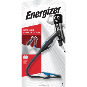 Špeciálna lampa Energizer Booklight s flexibilným krkom a klipom, ideálna na čítanie. Batérie sú súčasťou balenia.