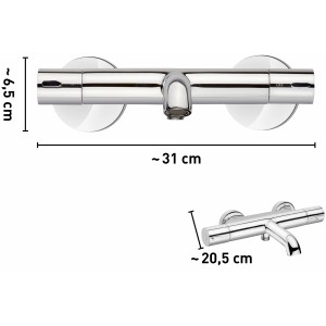 Termostatická vaňová batéria baliv WA-5030 chróm, nástenný termostat s ochranou proti obareniu a funkciou cool-feel.