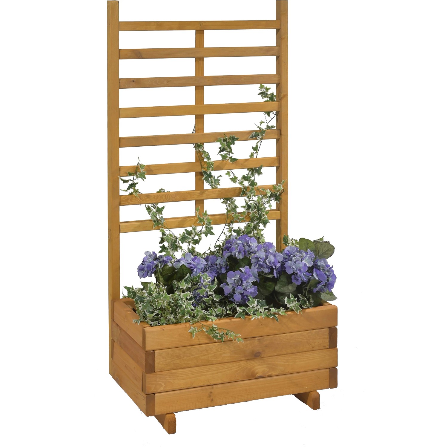 E-shop Gaspo Drevený kvetináč Gmunden s trelážou, medovo hnedá, 68 x 37 x 136 cm