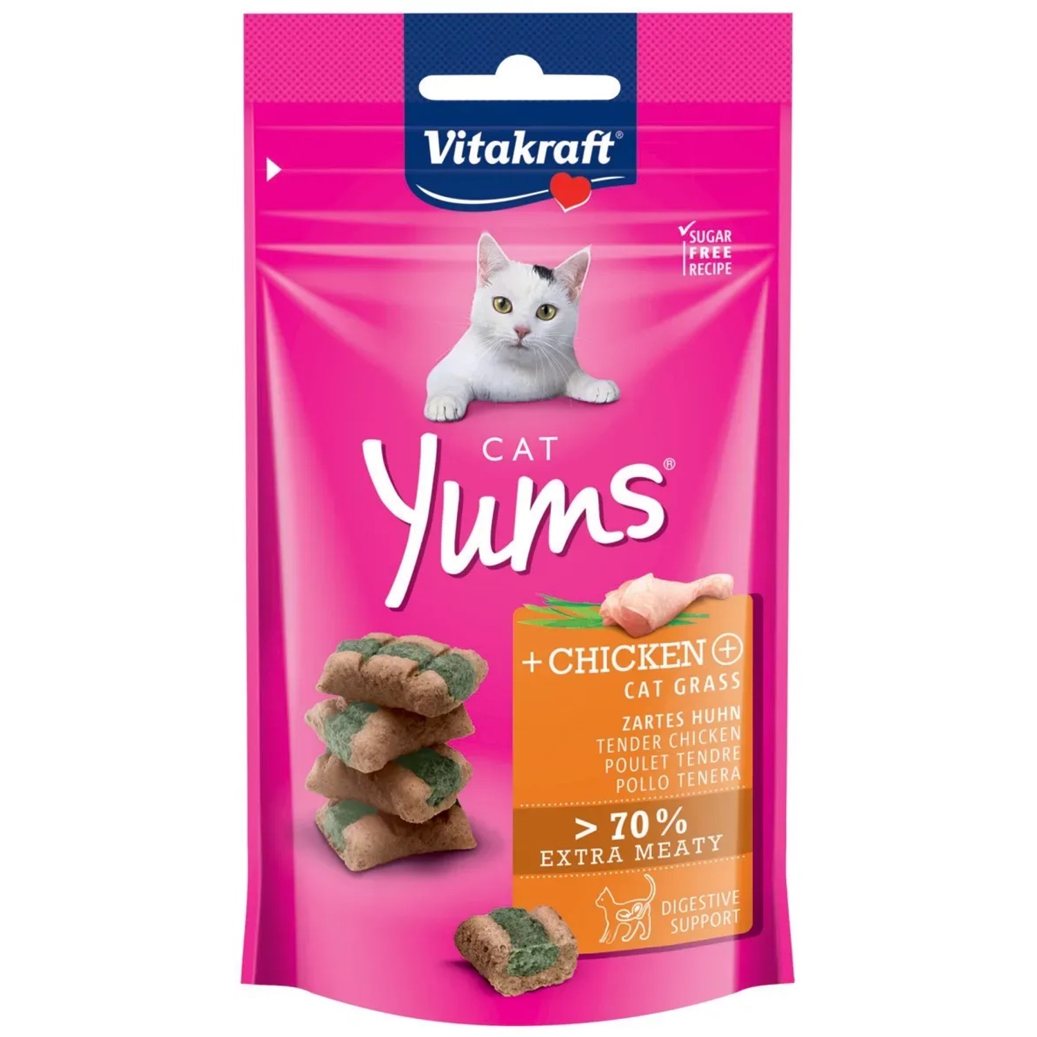 E-shop Vitakraft Pochúťka pre mačky Cat Yums kuracie s trávou 40 g