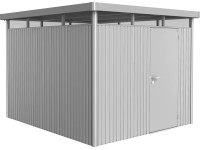 Biohort Plechový domček HighLine H5 stand. dvere, strieborná, 275 x 315 x 222 cm
