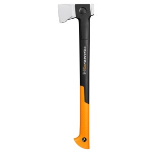 Štiepacia sekera Fiskars X24 X-series S s oranžovou rukoväťou a bielou hlavou.