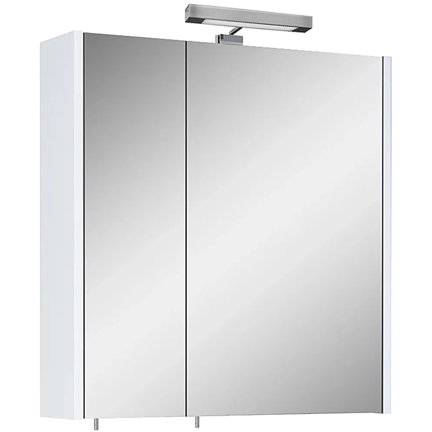 E-shop Maximus Zrkadlová skrinka Cheese s LED osvetlením, 2 dvierka, biela, 60 cm