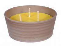 Sviečka Citronella Sirius žltá, miska čadič, pr. 18 cm, 850 g
