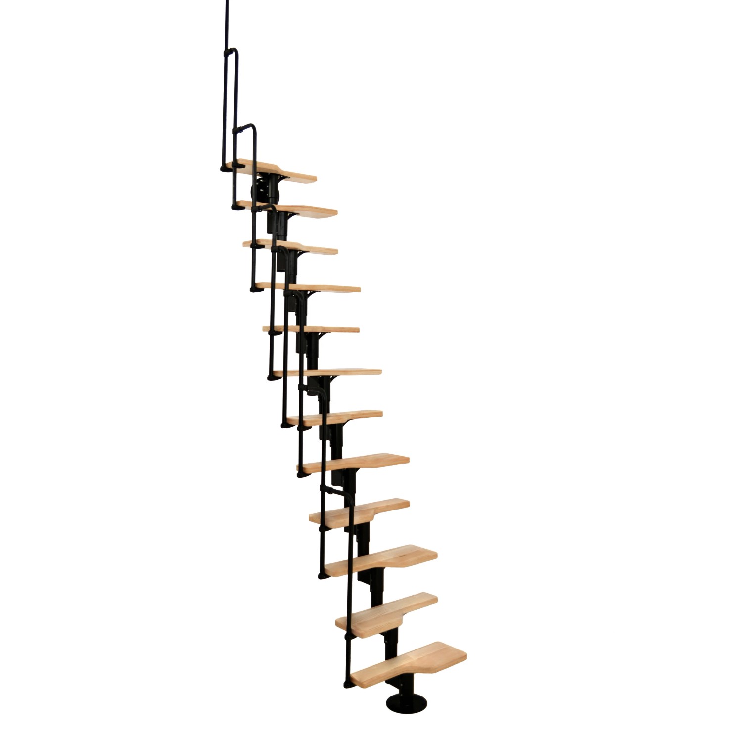 E-shop Minka STAIRS Modulové schodisko Twister buk/čierna, 293,8 cm