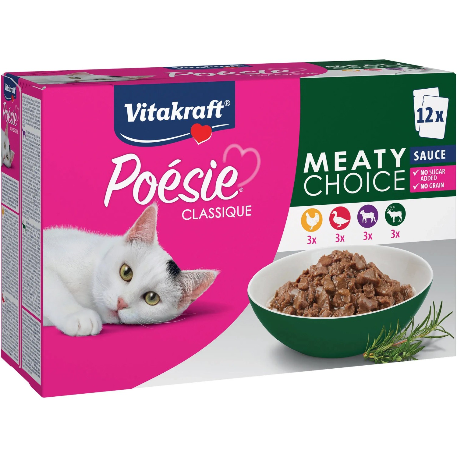 E-shop Vitakraft Kapsičky pre mačky Poézia Classique Meaty v omáčke, 12 x 85 g