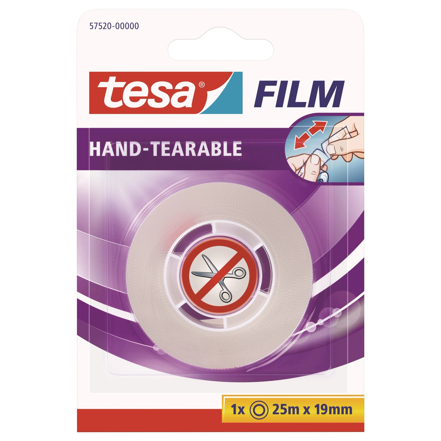 E-shop tesa Kancelárska rukou trhateľná lepiaca páska tesafilm, priehľadná 25 m x 19 mm