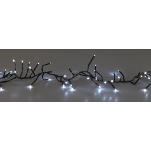 LED svetelná reťaz stromový klaster, 14,9 m, s 1.152 bielymi LED a čiernym káblom pre vonkajšie osvetlenie.