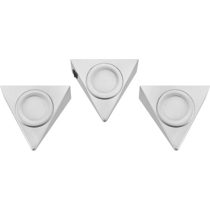 LED bodové podhľadové svietidlo, 3 W, 150 lm, strieborné, 3 ks, 4 x 12 x 12 cm