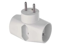 Emos Rozbočovacia zásuvka 2x guľatá + 1x plochá, biela Emos Rozbočovacia zásuvka 2x guľatá + 1x plochá, biela