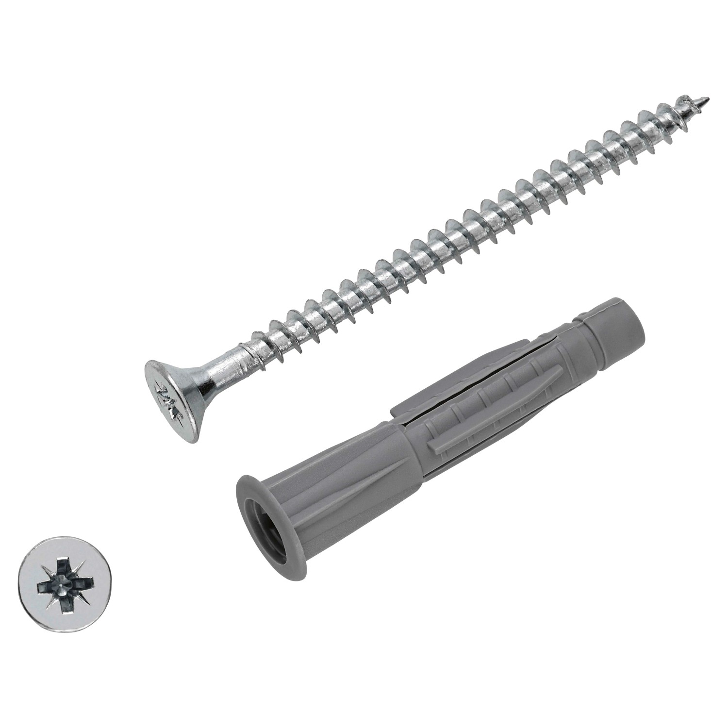 E-shop LUX-TOOLS Uni.hmoždinka s golierom pr. 8 x 47 mm, vr. skrutiek PZ2 5x70 mm, 6 ks