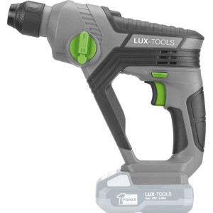 Akumulátorové vŕtacie kladivo LUX-TOOLS 1 PowerSystem A-BH-20C, sivo-zelené, SDS Plus, na vŕtanie, skrutkovanie, príklep.