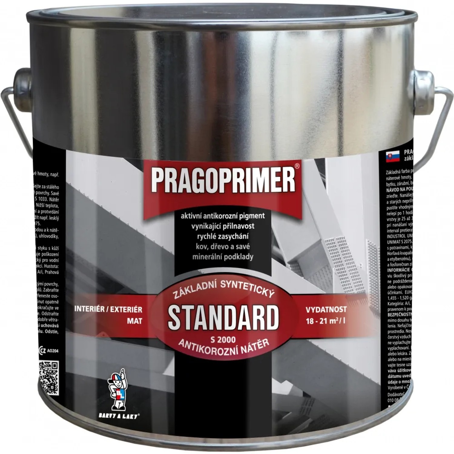 E-shop PRAGOPRIMER Základný antikorózny náter STANDARD S 2000 0100 biela 2,5 l