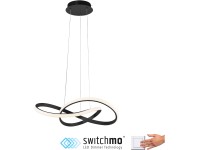 Just Light. Závesné LED svietidlo Maria, 25W, 3250lm, čierna, pr. 57 x 120 cm