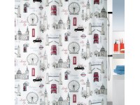 Spirella Textilný sprchový záves Westminster 180 cm x 200 cm Sand-Red