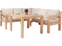 VLC Zostava záhradného nábytku Morenci agátové drevo/sivohnedá, 4dielna VLC Zostava záhradného nábytku Morenci agátové drevo/sivohnedá, 4dielna