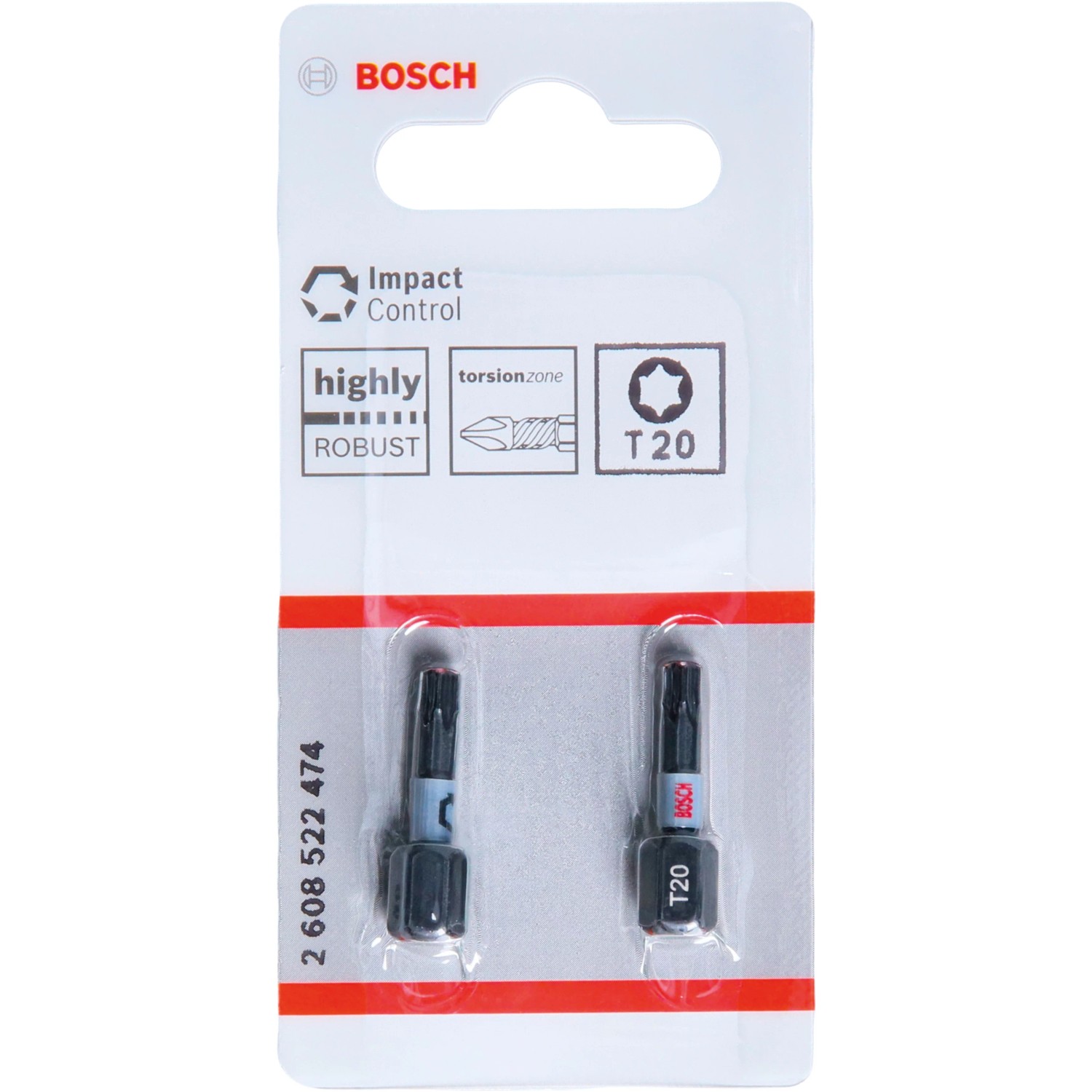 E-shop Bosch Bity skrutkovacie T20 Impact Control, 2 ks