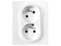 Legrand Dvojzásuvka Niloé 2x2P + T bez detskej ochrany, 16 A - 250 V, biela