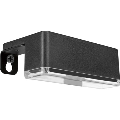 Čierne LED solárne nástenné svietidlo 2 ks, 9,5x3,5x6 cm, pre vonkajšiu montáž na stenu.
