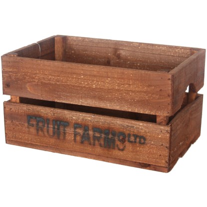 Drevená debna s držadlami 9 l hnedá 30 x 20 x 16 cm